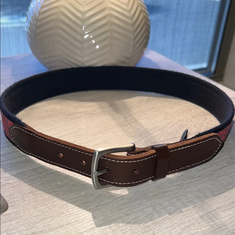 Vineyard Vines Brown Leather Boys Belt Size 30